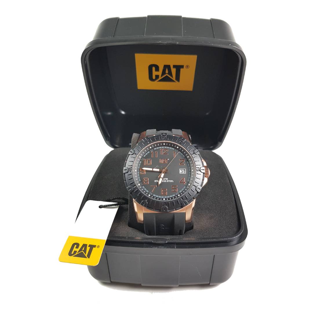 RELOJ CAT - BLACK & ROSE GOLD DIAL / BLACK RUBBER STRAP