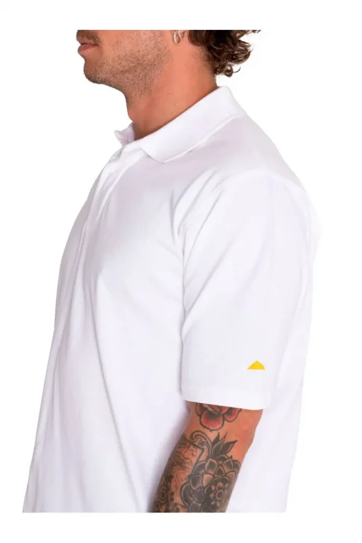 Polera de hombre pique polo blanca Caterpillar - Imagen 2