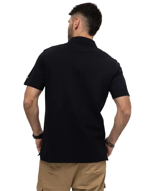 Polera de hombre pique polo negro Caterpillar - Imagen 2