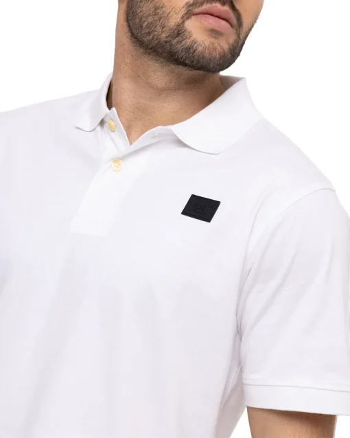 Polera de hombre jersey polo blanco Caterpillar - Imagen 3