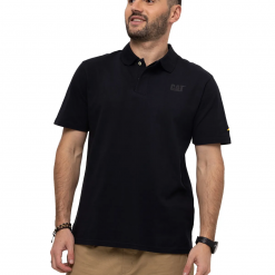 Polera de hombre pique polo negro Caterpillar